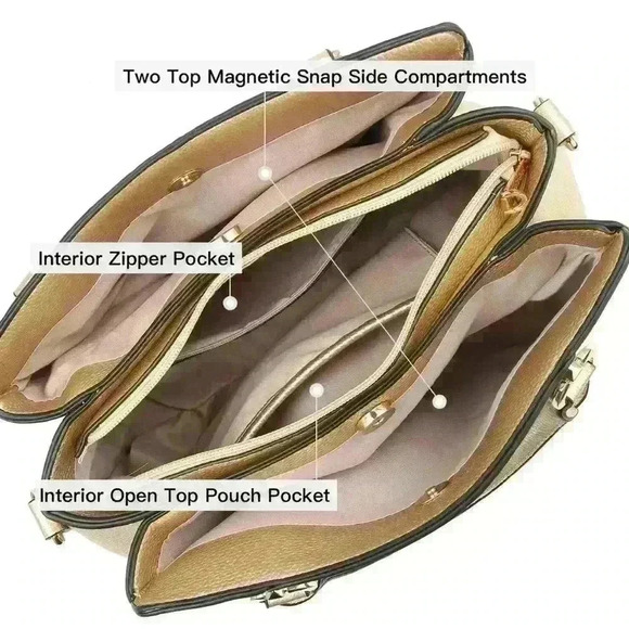 Two-Tone Dasein Floral Print Satchel NWOT - Picture 7 of 13